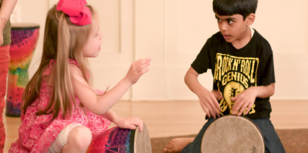 Children playing banjo